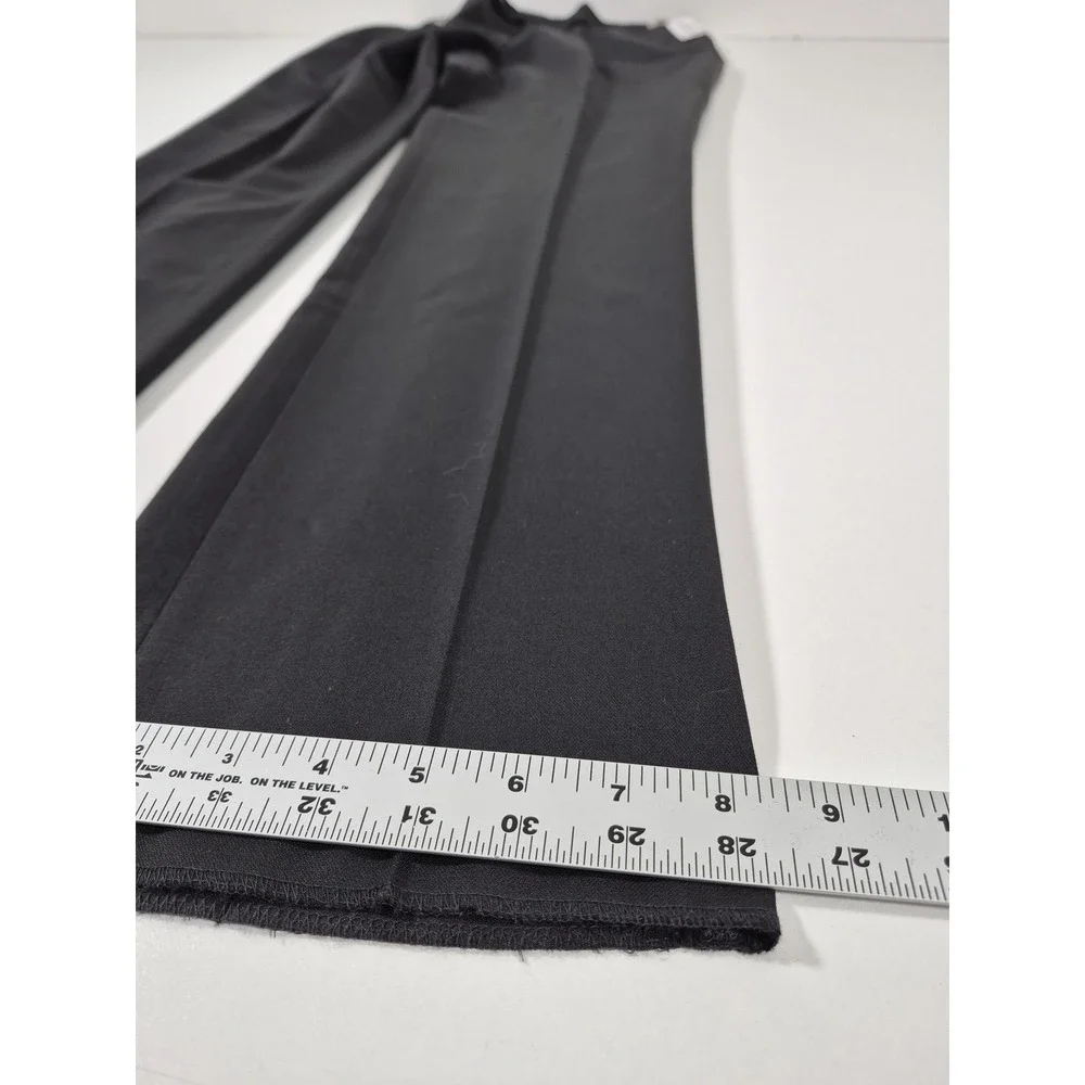 Dress Pants Mens 34x36 Black Super 120 Wool Flat Front Adjustable Waist Unhemmed